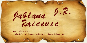 Jablana Raičević vizit kartica